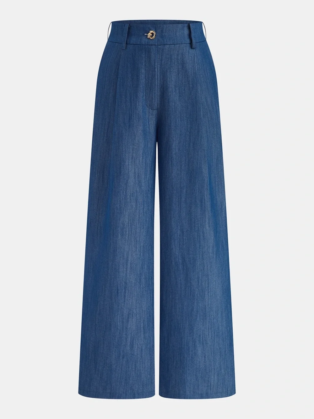 Faux Denim Halter Ruched Top & Pants Set - Picture 4 of 16